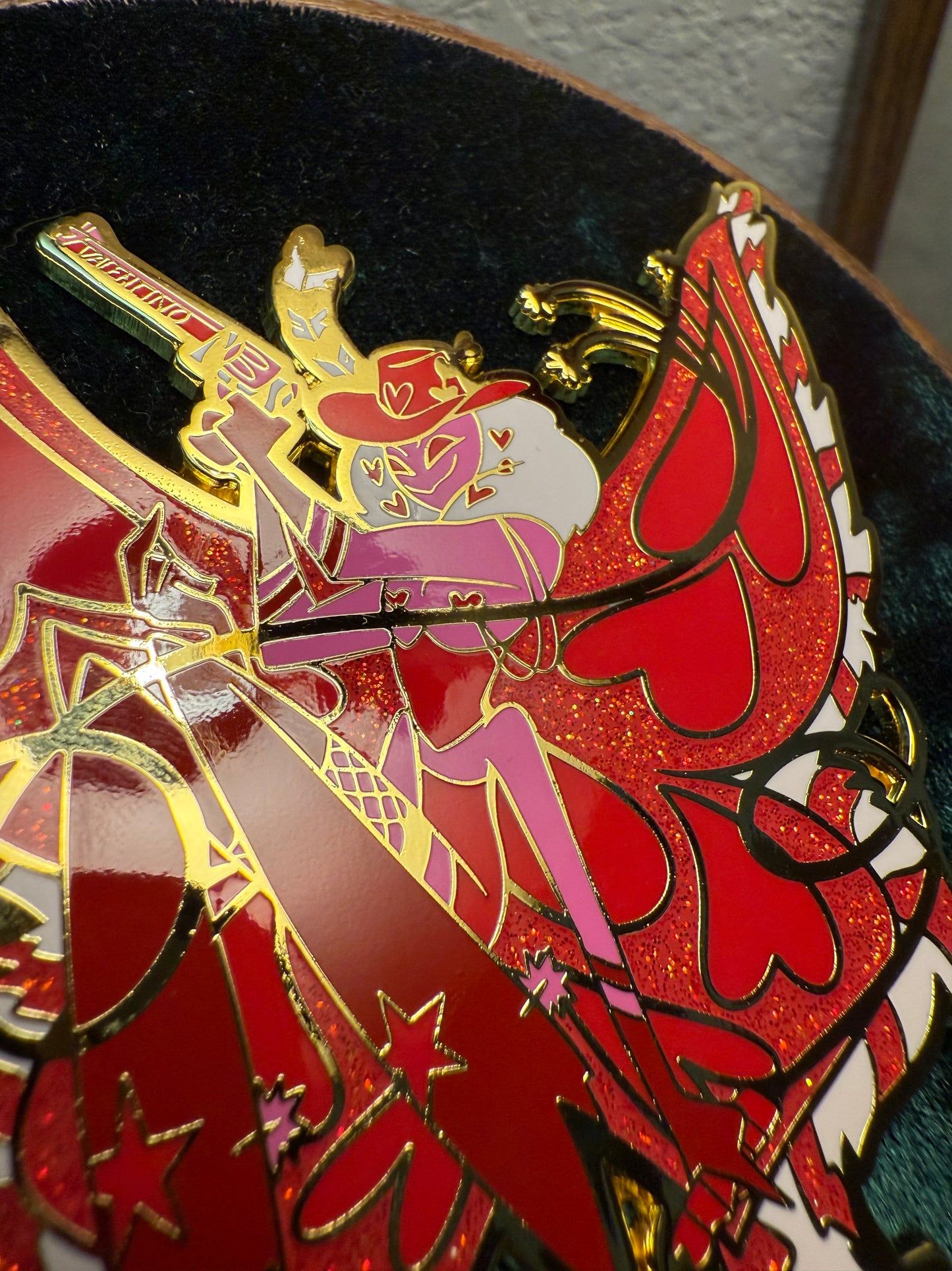 Pink Horse Club Moth Enamel Pin