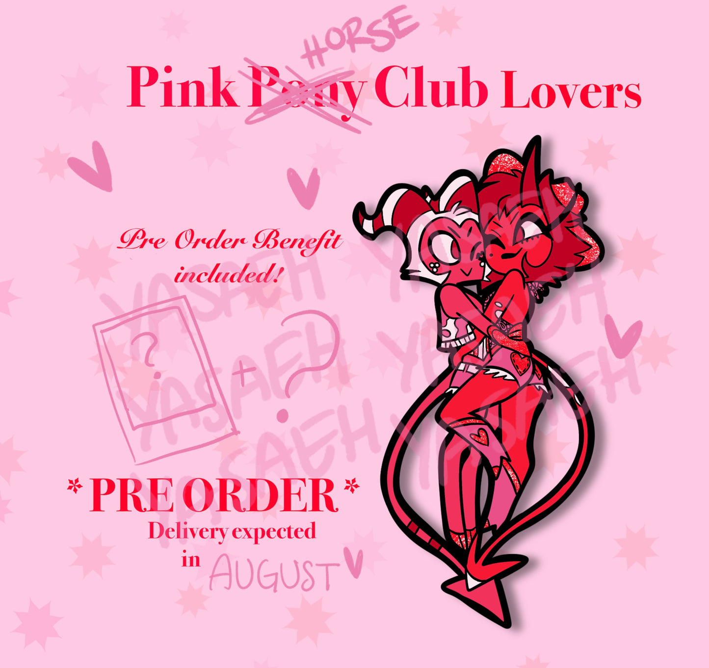 Pink Horse Club Lovers Hard Enamel Pin PRE ORDER