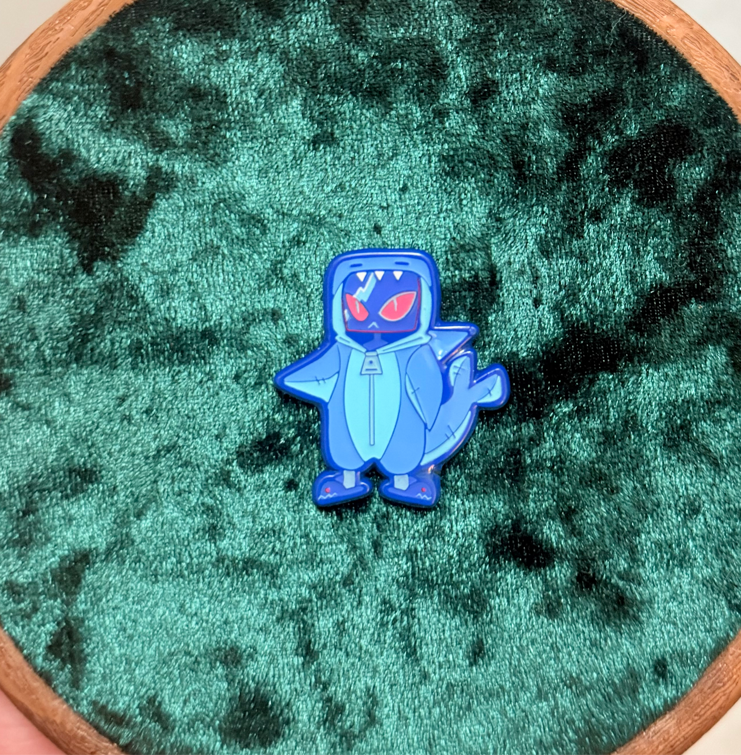 Small TV Shark Soft Enamel Pin