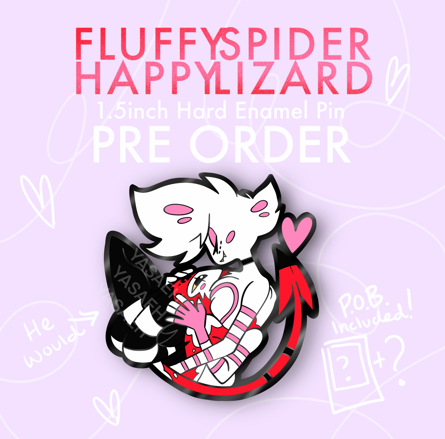 Fluffy Spider Happy Lizard Hard Enamel Pin PRE ORDER