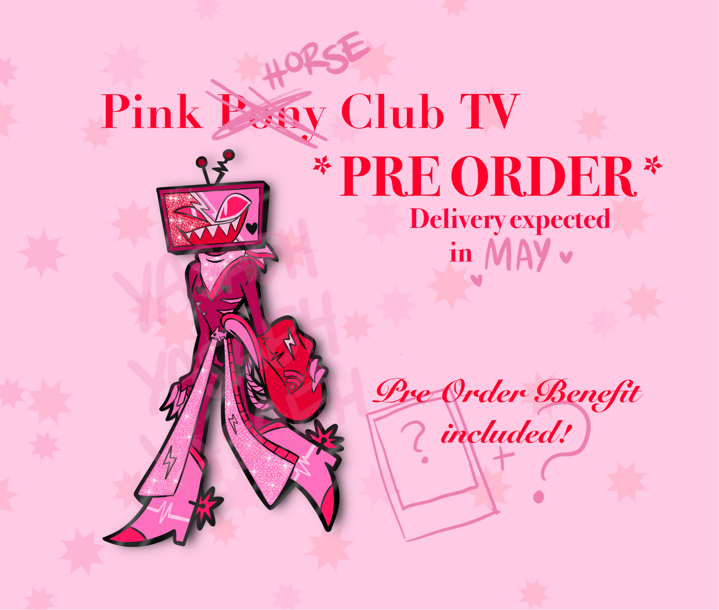 Pink Horse Club TV Hard Enamel Pin