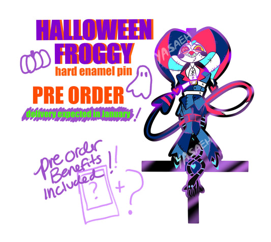 Halloween Froggy Hard Enamel Pin PRE ORDER