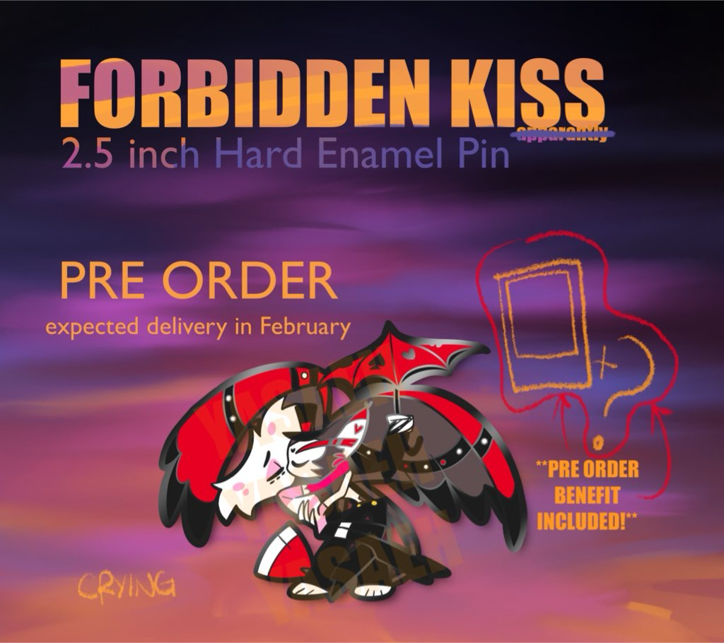 Forbidden Kiss Hard Enamel Pin PRE ORDER