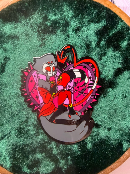 Hellish Love Hard Enamel Pin