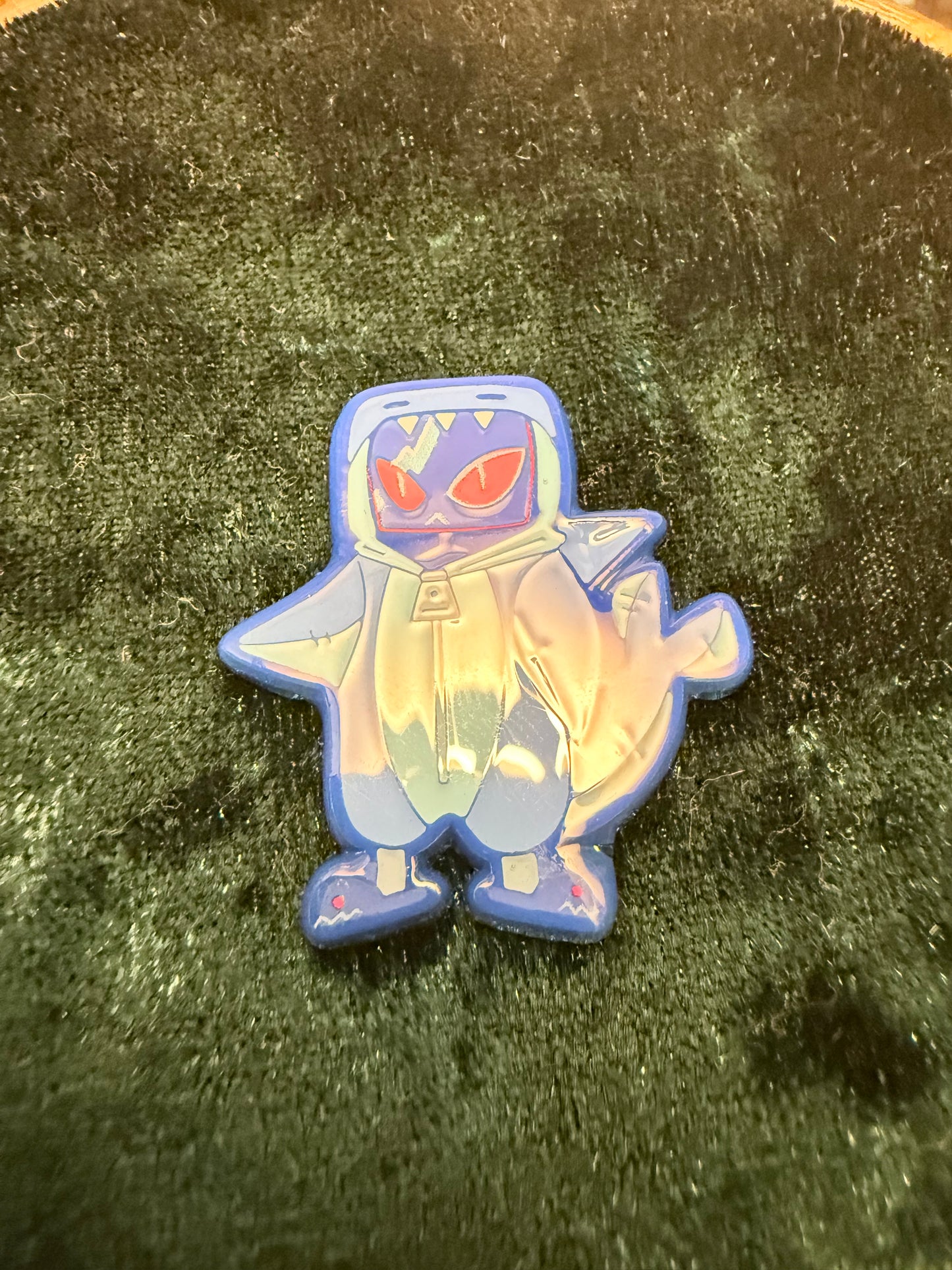 Small TV Shark Soft Enamel Pin
