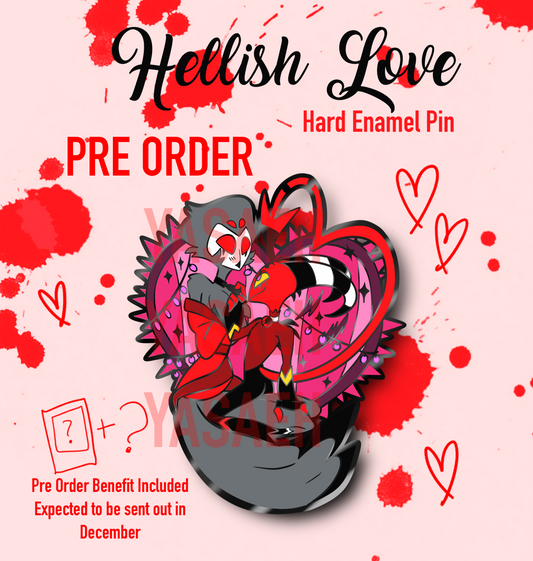 Hellish Love Hard Enamel Pin PRE ORDER