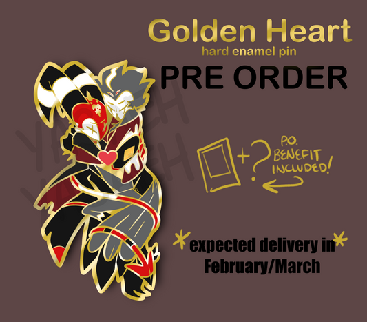 Golden Heart Enamel Pin PRE ORDER