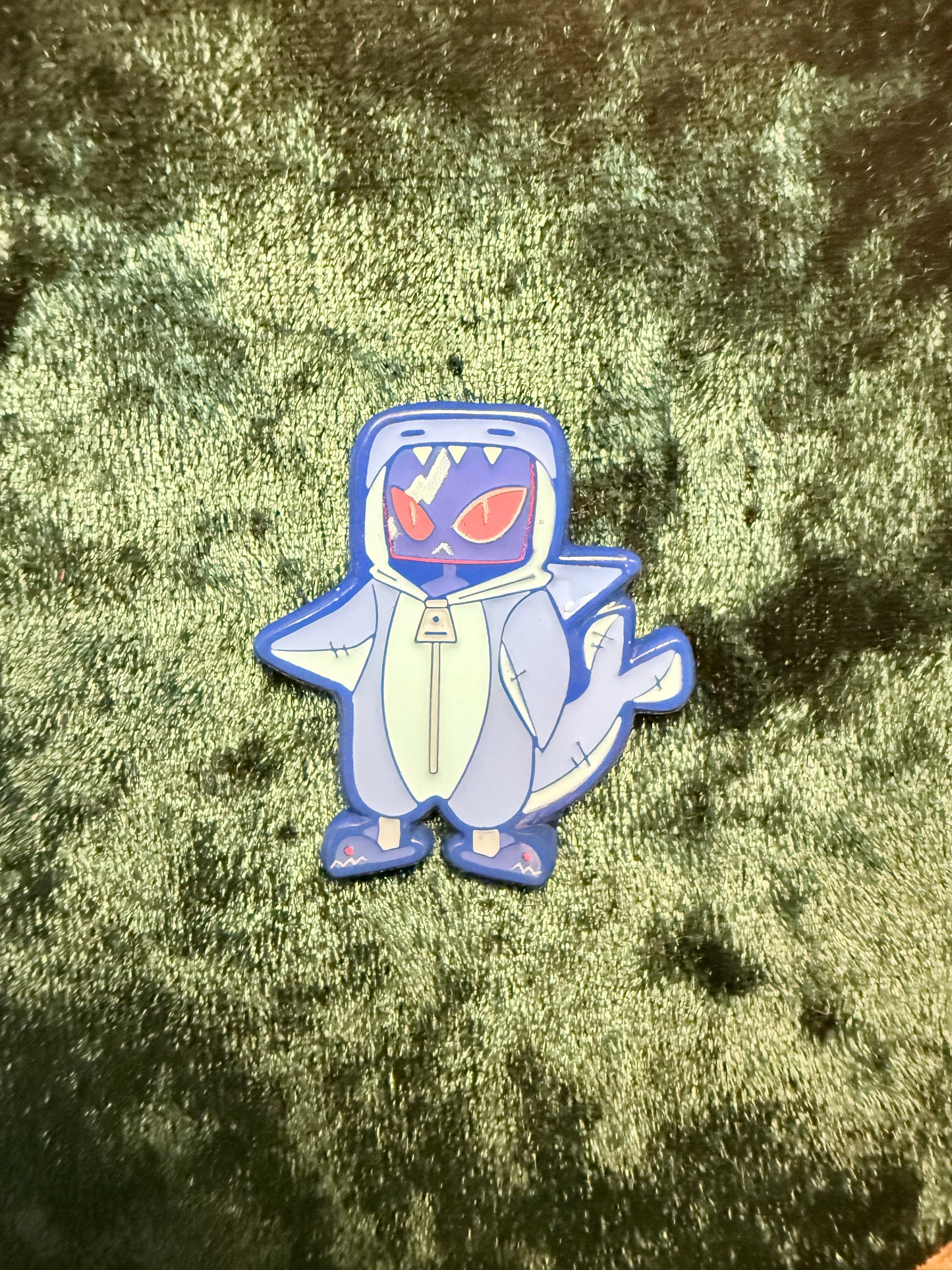 Small TV Shark Soft Enamel Pin