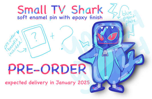 Small TV Shark Soft Enamel Pin PRE ORDER