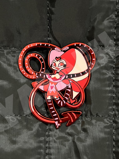 Pink & Red Jester Hard Enamel Pin