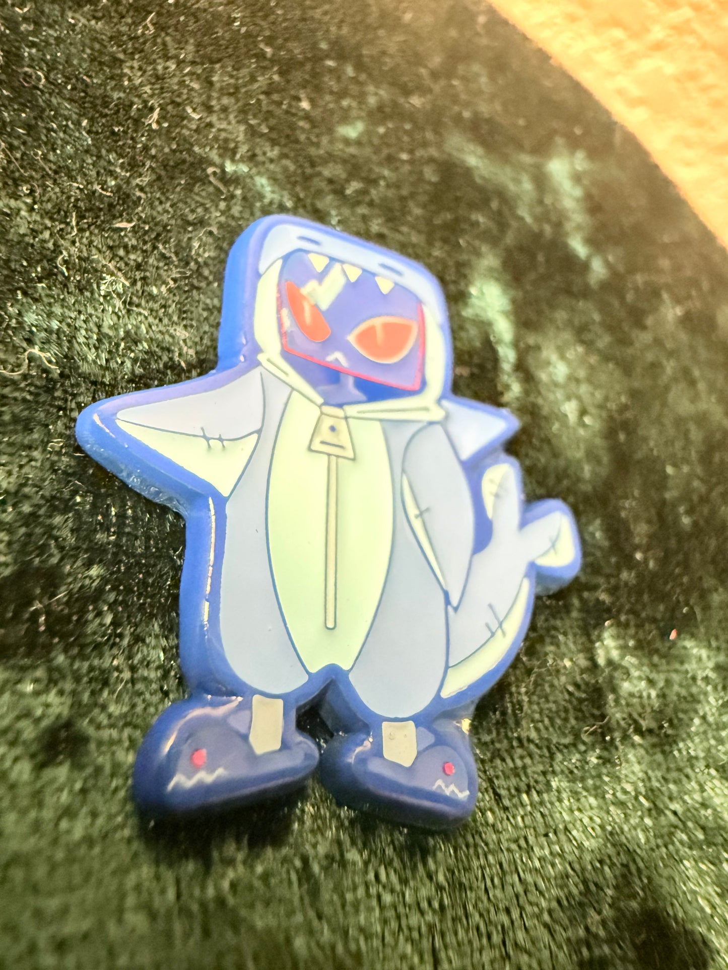 Small TV Shark Soft Enamel Pin