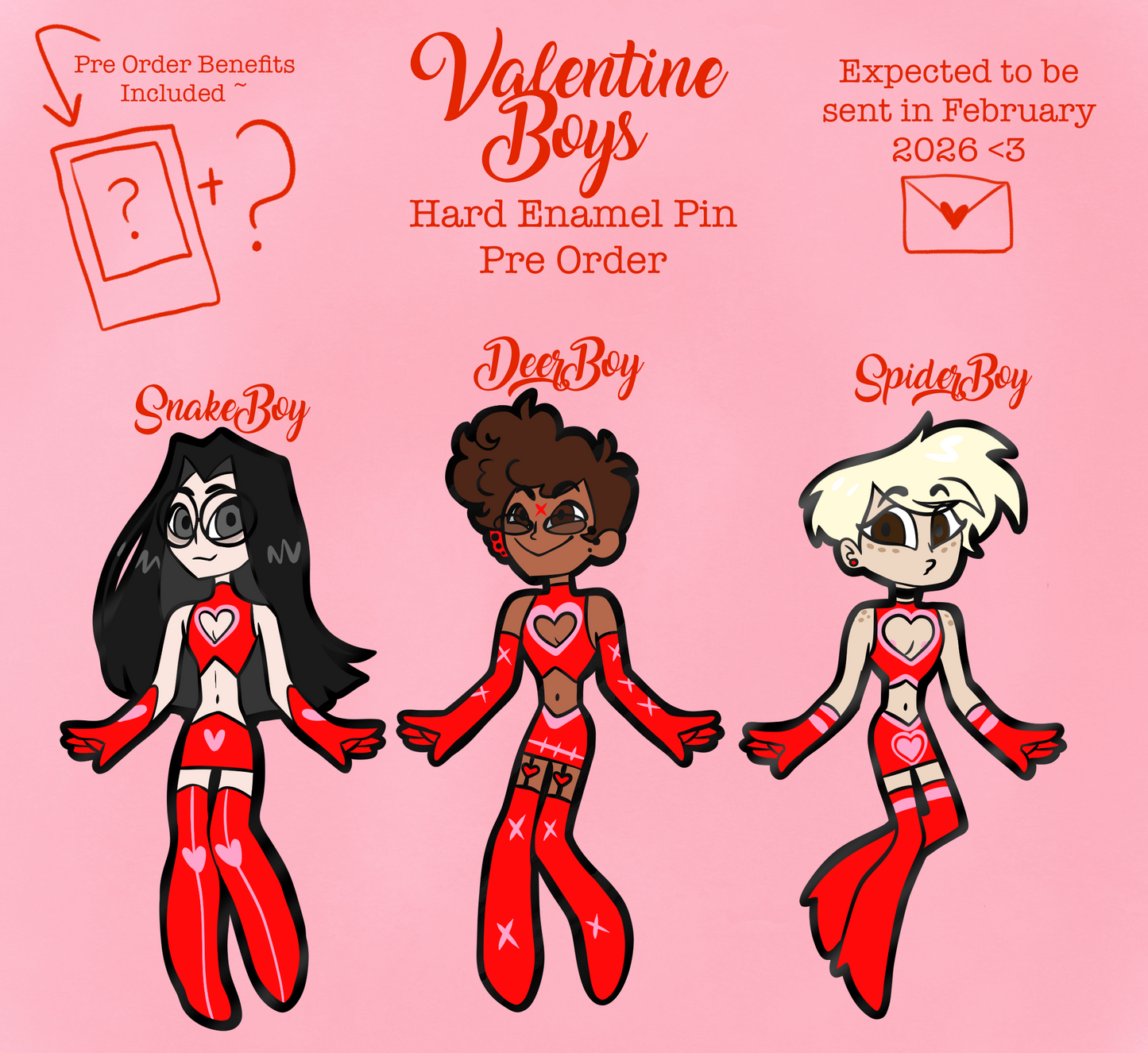 Valentine Boys Hard Enamel Pins PRE ORDER