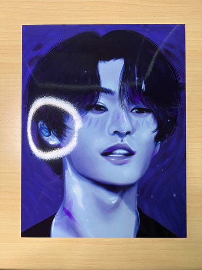 Purple Sparkle Boy Lee Know ~glossy print