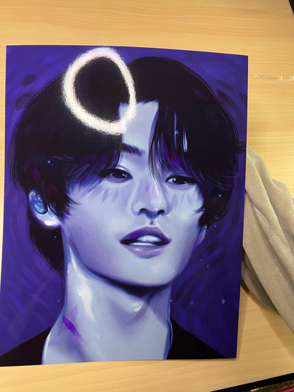 Purple Sparkle Boy Lee Know ~glossy print