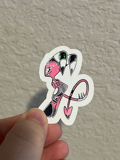 Cute Little Imp Holographic Sticker