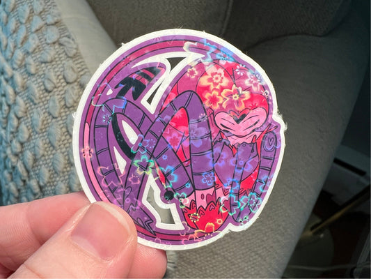 Purple Heart Fizz Holographic Sticker