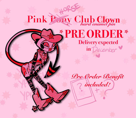 Pink Horse Club Clown Hard Enamel Pin PRE ORDER