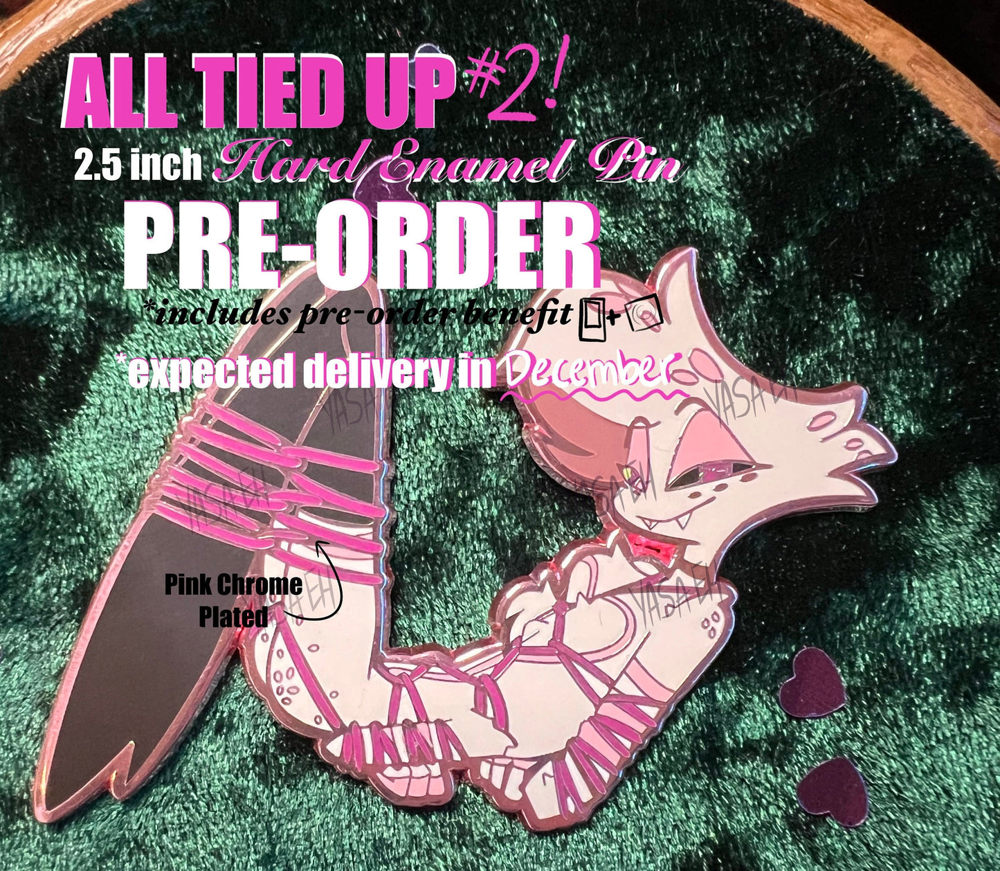 All Tied Up Spider Pin Pink Chrome PRE ORDER