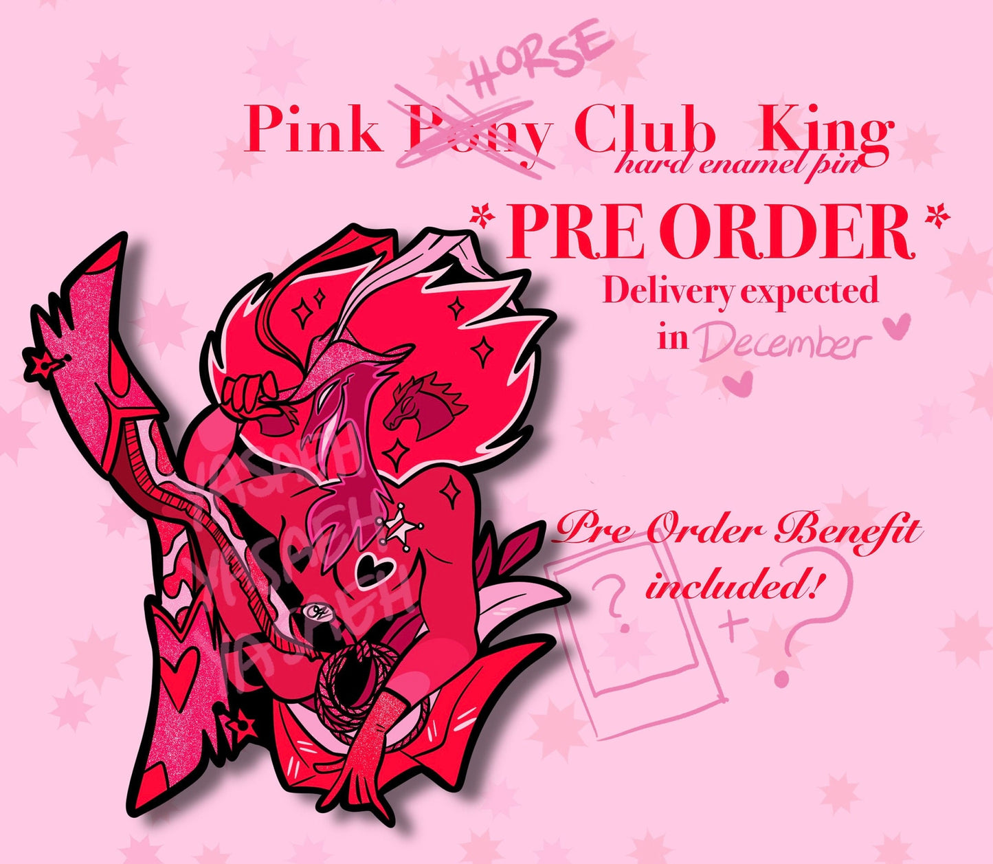 Pink Horse Club King Hard Enamel Pin PRE ORDER